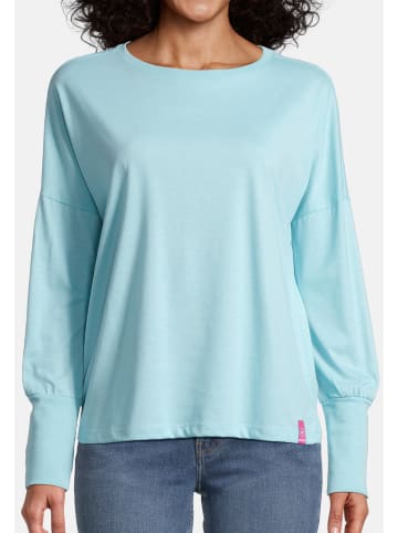 Salzhaut Rundkragen Langarmshirt für Damen in blau