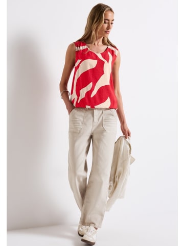 Street One Gemustertes Materialmix Top in Rot