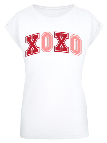 F4NT4STIC T-Shirt xoxo Varsity College Valentinstag in weiß