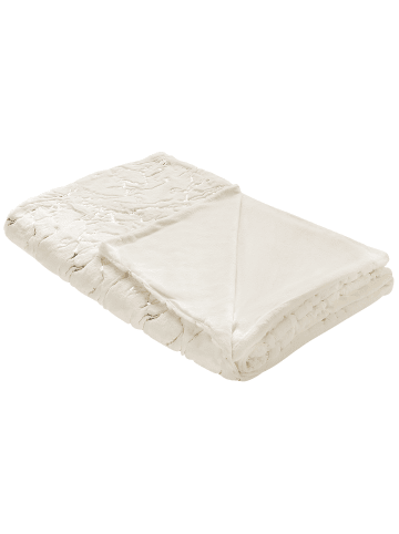 Beliani Kuscheldecke GODAVARI in Beige/Gold - (W) 150 x (H) 1 x (L) 200 cm