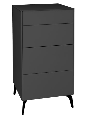 58 aufm Kessel KOMMODE Elfi 52x42x104 Hochglanz Anthrazit/Glas Anthrazit
