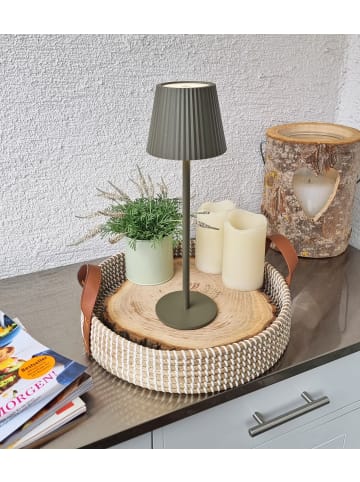 Coen Bakker LED Tischlampe dimmbar Innen & Außen 27,5x9,5cm in Taupe