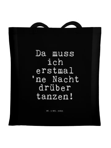 Mr. & Mrs. Panda Tragetasche Da muss ich erstmal... mit Spruch in Schwarz