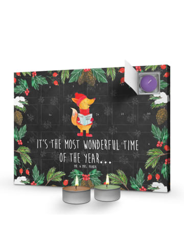 Mr. & Mrs. Panda Duftkerzen Adventskalender Fuchs Sänger mit Spruch in Kreidetafel
