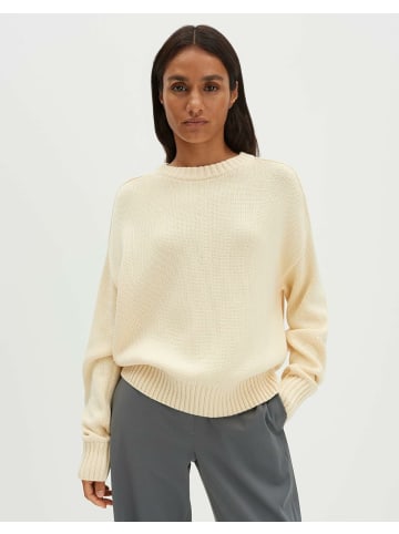 Rundhalspullover für Damen in creme