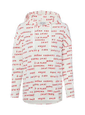 Kapuzenpullover in ecru rot - 0001