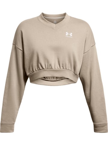 Under Armour Longsleeve "Ua Rival Terry Os Crop Crw" in Braun