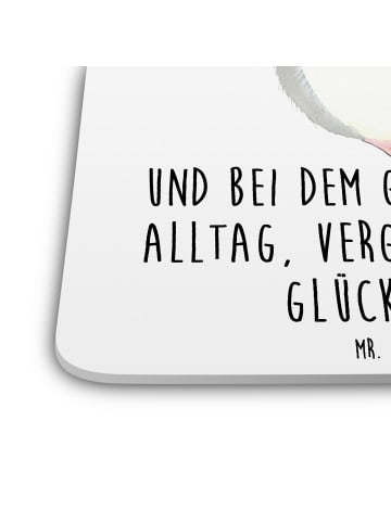 Mr. & Mrs. Panda Tischuntersetzer Chinchilla Blume mit Spruch in Weiß
