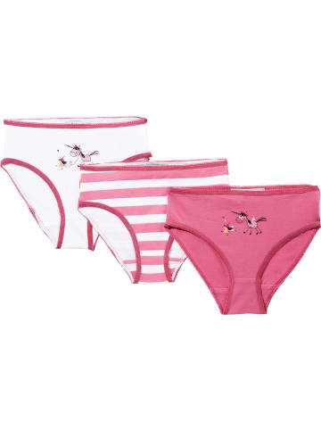 Erwin Müller Mädchen-Slip 3er-Pack in pink/weiß