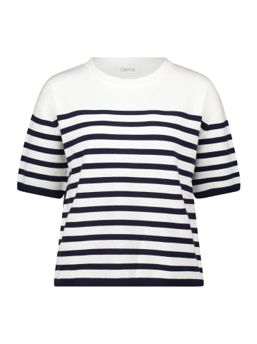 CARTOON Strickpullover mit Rundhalsausschnitt in Weiß/Dunkelblau