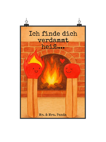 Mr. & Mrs. Panda wanddeko Streichhölzer Design mit Spruch in Weiß