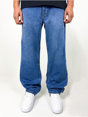 DADA Baggy Jeans Loose Fit mit gestickter Gesäßtasche in Blau-2