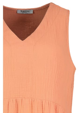 Sublevel Elegantes Ärmelloses Midi-Kleid mit V-Ausschnitt in Orange
