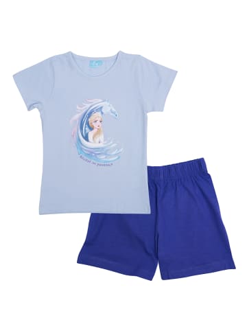 United Labels Disney Frozen - Die Eiskönigin Schlafanzug - Pyjama Set Kurzarm in blau