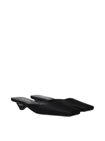 PRADA Schwarz Satin Flach Sandalen