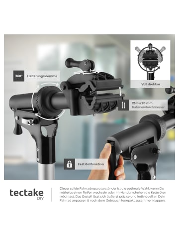 tectake Fahrrad-Set Reparaturständer Tristang, E-Bike geeignet