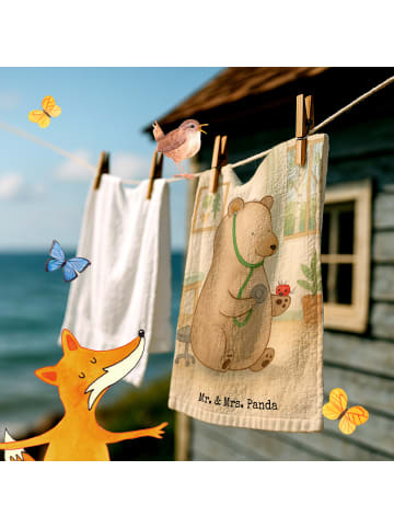 Mr. & Mrs. Panda Gästetuch Bär Arzt Design ohne Spruch in Weiß