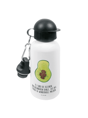 Mr. & Mrs. Panda Kindertrinkflasche Avocado Kern mit Spruch in Weiß