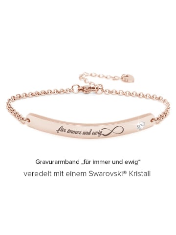 Silvity Gravur-Armband "Für immer & ewig" mit einem Kristall Stein