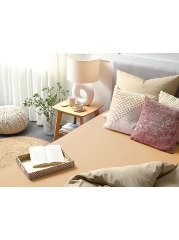 Beliani Bettlaken JANBU in Beige - (W) 90 x (H) 30 x (L) 200 cm