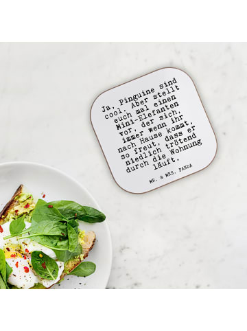 Mr. & Mrs. Panda gläseruntersetzer Ja, Pinguine sind cool.... mi... in Weiß