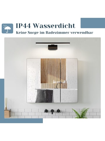 ZMH Spiegelleuchte in schwarz L 30CM Badezimmerlampe Neutralweiß 6W