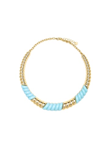 Luxenter Halskette mit 18-karätigem Gelbgold-Finish und blauem Harz – Rawil