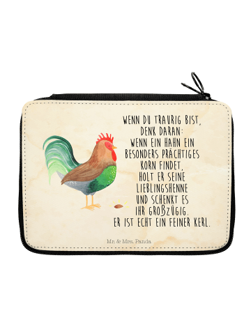 Mr. & Mrs. Panda Stiftemappe Hahn Korn mit Spruch in Vintage