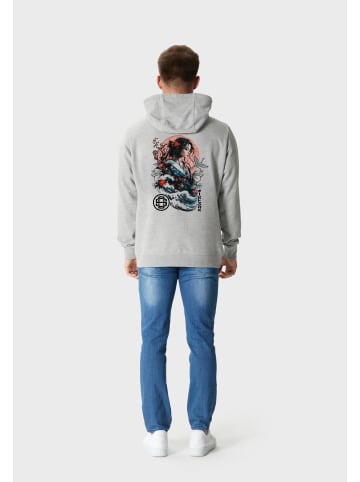 OLDSKULL Hoodie Asian Blossom Queen Logo Graphic in Heather Grey