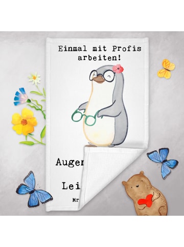 Mr. & Mrs. Panda Mini-Handtuch Augenoptikerin Leidenschaft mit S... in Weiß