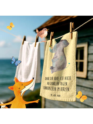 Mr. & Mrs. Panda Handtuch Elefant Biene mit Spruch in Gelb Pastell