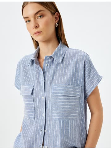 KOTON SHIRTS SS in Blau Gestreift