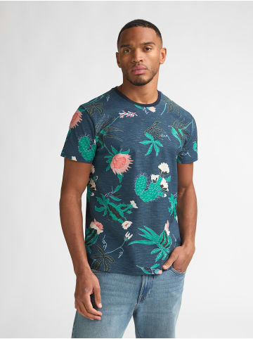Petrol Industries T-Shirt mit Allover-Print Carbón in Blau