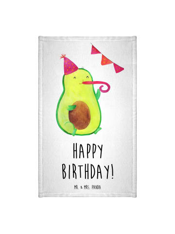 Mr. & Mrs. Panda Handtuch Avocado Geburtstag mit Spruch in Weiß