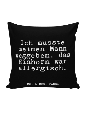 Mr. & Mrs. Panda Kopfkissen Ich musste meinen Mann... mit Spruch in Schwarz