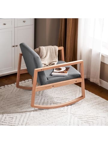 SoBuy Schaukelstuhl in Hellgrau - (B)66 x (H)73 x (T)75cm