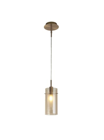 Licht-Erlebnisse Pendelleuchte (B)13 x (L)13 x (T)26 cm in Messing Champagner