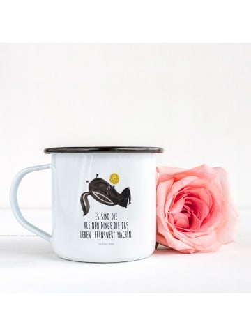 Mr. & Mrs. Panda Emaille Becher Stinktier Ball mit Spruch in Weiß