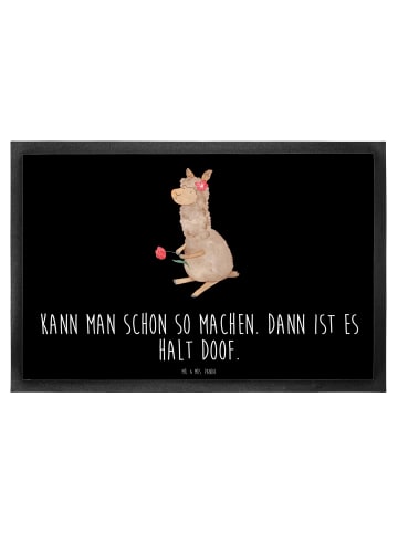 Mr. & Mrs. Panda fußmatte Alpaka Blume mit Spruch in Schwarz