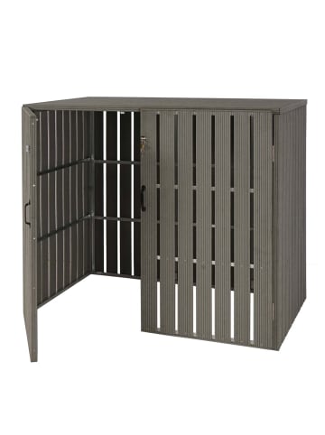 MCW 2er-/4er-WPC-Mülltonnenverkleidung J28, Grau
