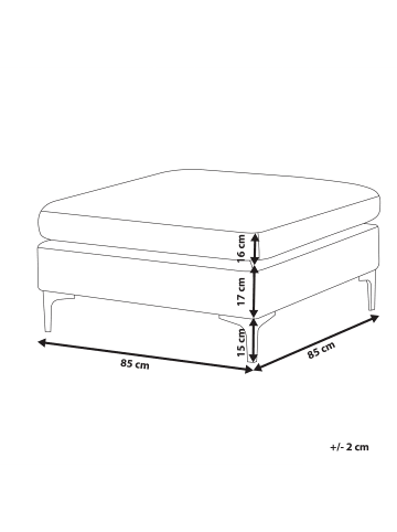 Beliani Ottomane EVJA in Blau - (W) 85 x (H) 48 x (L) 85 cm