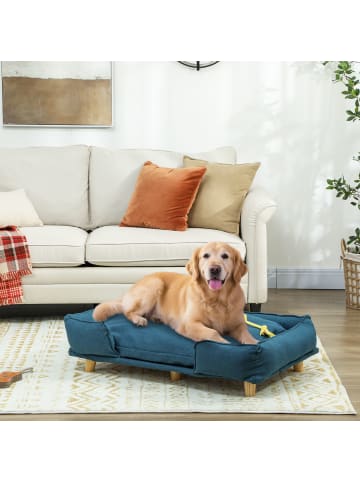 Pawhut Hundesofa Blau 96L x 66B x 24H cm