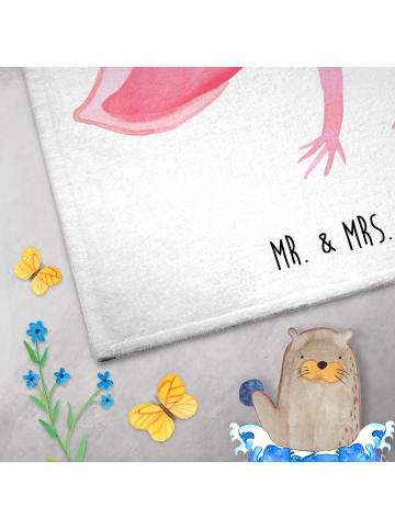 Mr. & Mrs. Panda Handtuch Axolotl Glücklich ohne Spruch in Weiß