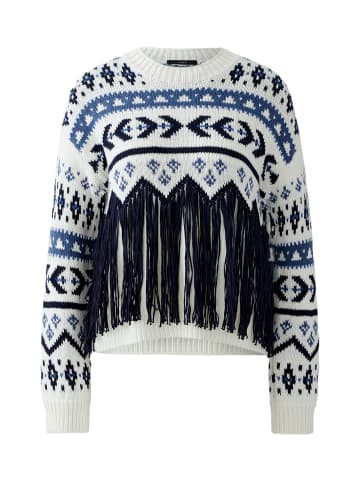 Oui Pullover in white blue