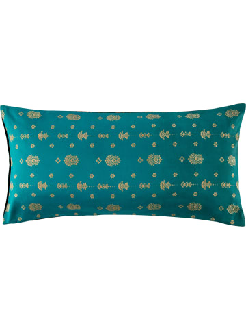 Bassetti Fein Satin Kissenbezug Gold Decor in smaragdgrün