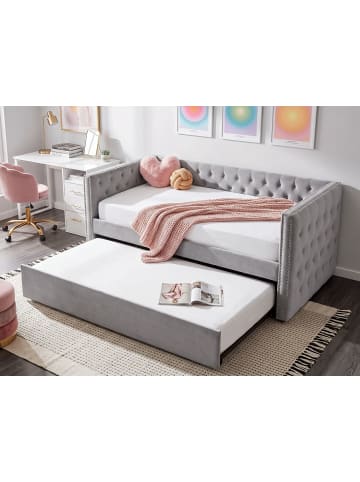 Beliani Tagesbett GASSIN in Grau - (W) 100 x (H) 88 x (L) 231 cm