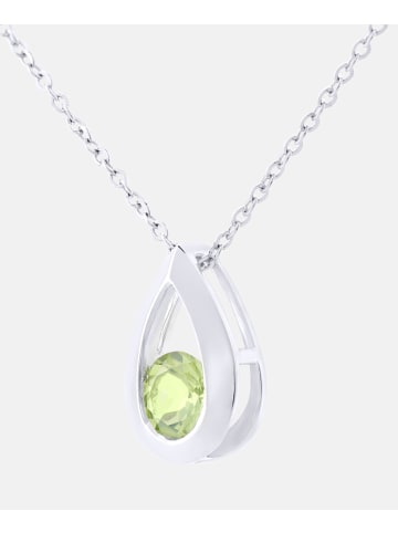 Diamant L'éternel Halskette mit Anhänger aus 375 Weißgold mit Peridot