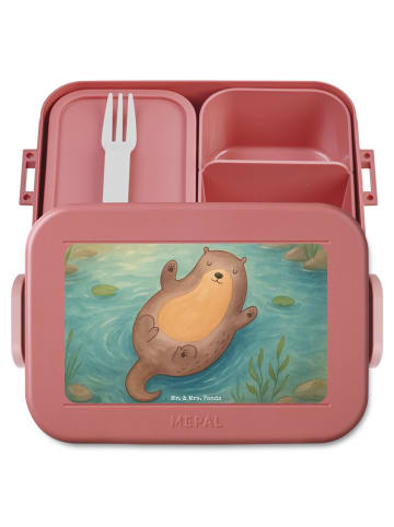 Mr. & Mrs. Panda Bento Box Otter Umarmen Design ohne Spruch in Rot Pastell