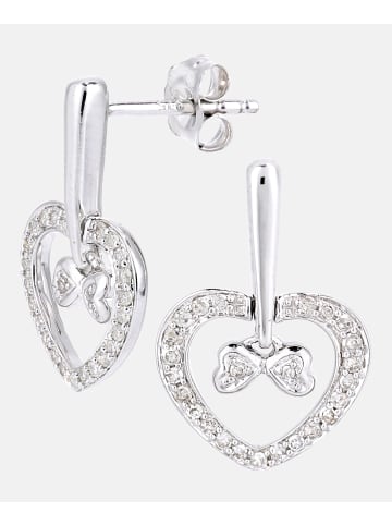 Diamant L'éternel Ohrhänger aus 375 Weißgold mit Diamant Herz-Design