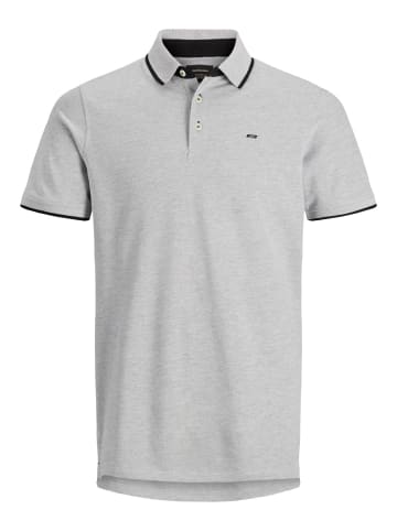 Jack & Jones Polo Shirt JJEPAULOS Sommer Hemd Kragen Pique Cotton in Grau-2